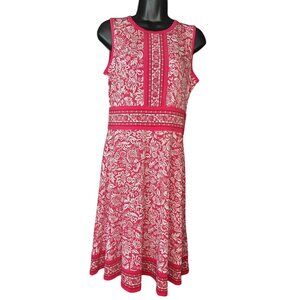 Michael Kors Red & White Floral Sleeveless Dress M